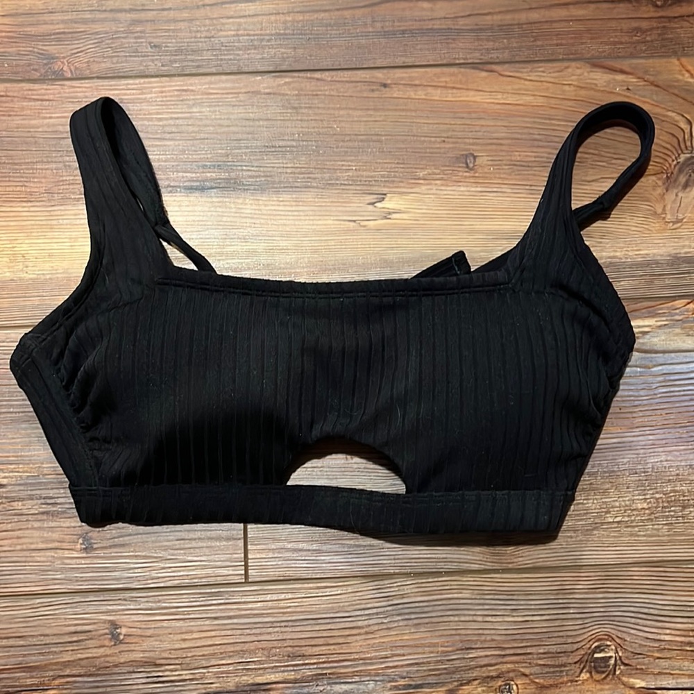 Black d/dd cut out bikini top